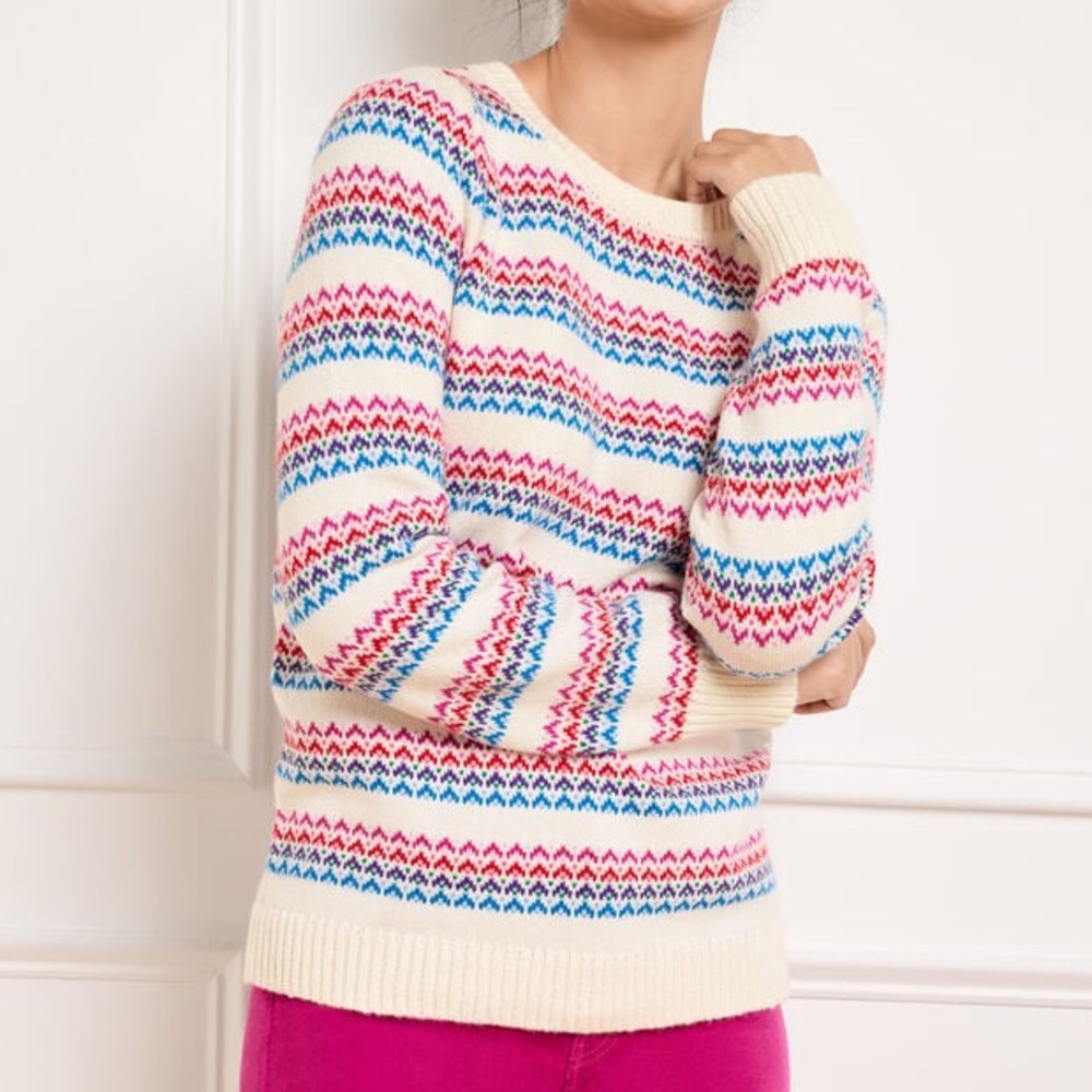 Talbots Wave Jacquard Crewneck Sweater 2X